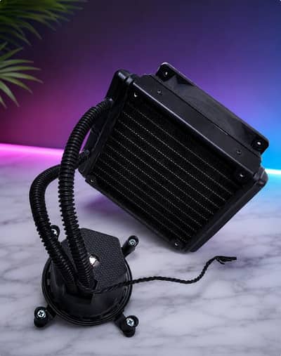 AIO liquid CPU cooler All-In-One water cooler for a Gaming PC.