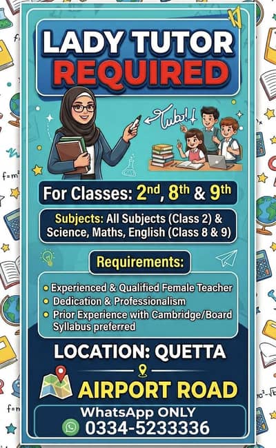Female home tutor required
