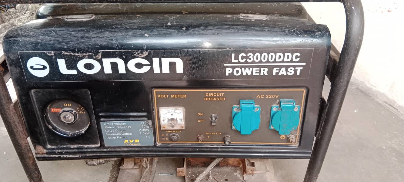 Loncin LC3000DDC 2.5KVA Generator – Excellent Condition 1