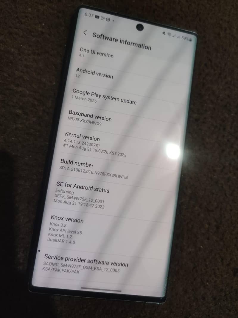 note 10 plus offical pta 3
