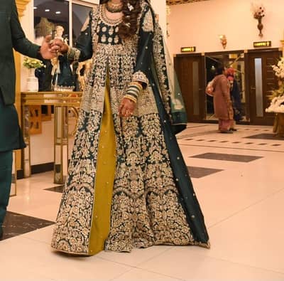 Emerald Green Bridal Front-Open Gown