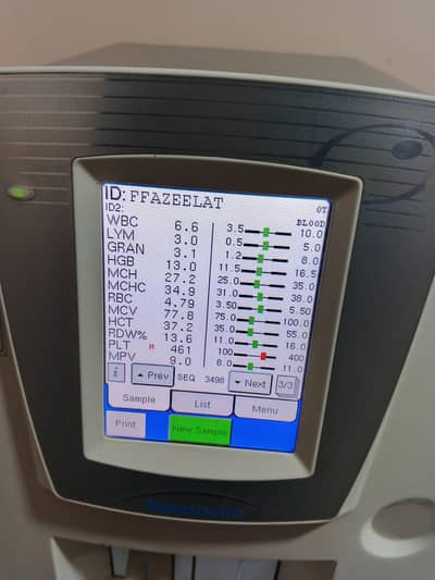 CBC MACHINE, CBC analyzer,  hematology analyzer