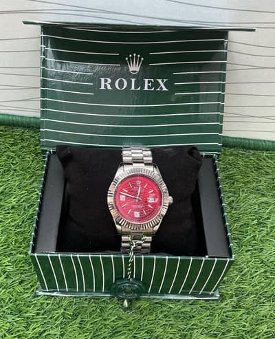Rolex Datejust with Custom Red Honeycomb Dial