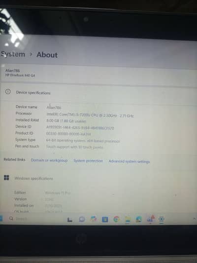 Hp 840 G4 i5 7 gen