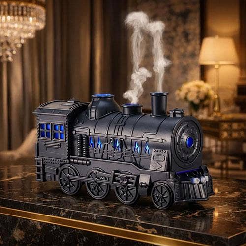 Vintage Retro Train Air Humidifier - Electric USB 300ml LEd Lights Dynamic Ultrasonic Train Engine Aroma Diffuser - Air Purifier for Room