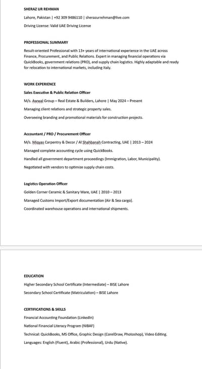 Accountant - Admin or Sales Job Required