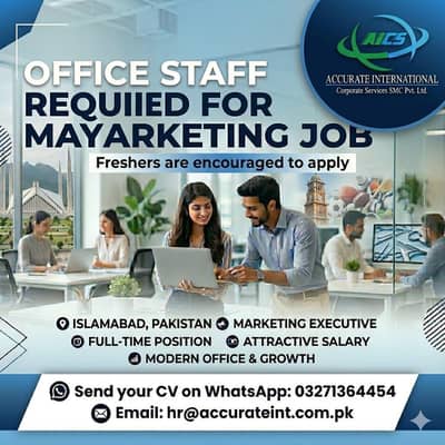 Marketing Staff Required for Office in Islamabad