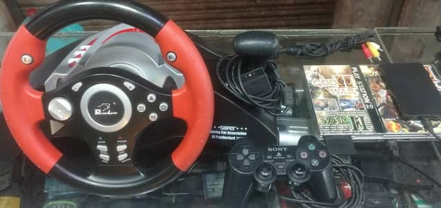 PlayStation 2 with steering
