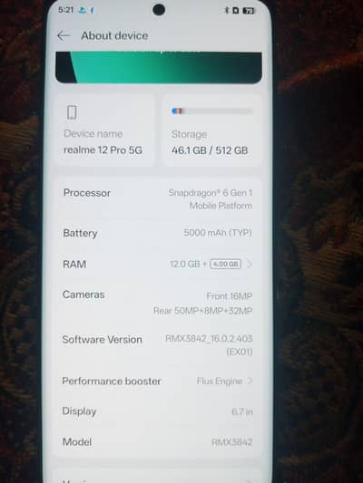 realme 12pro with box charger