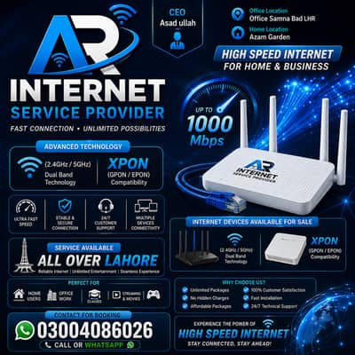 Internet Service Provider/High Speed Internet/Fast WiFi Installation