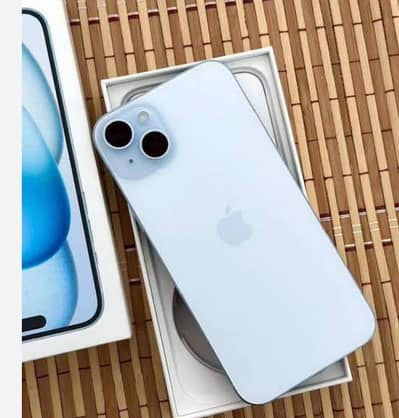 iPhone 15 unlock 128 gb blue color one month physical sim time availab