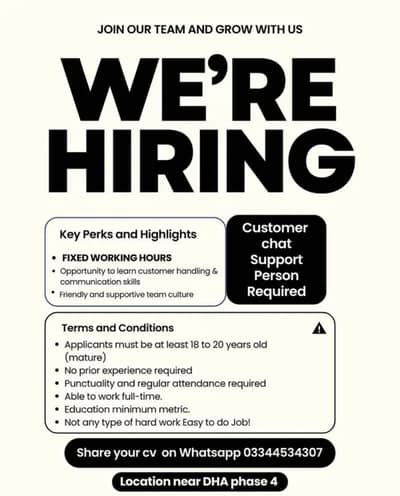person is required for customer chat support