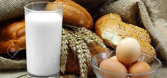 Pure and Fresh milk and egg, and bakery stock