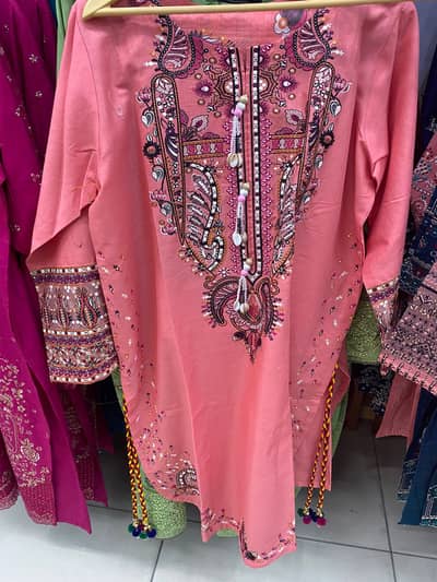 Pink beautiful hand made dress  low price urgent sale.