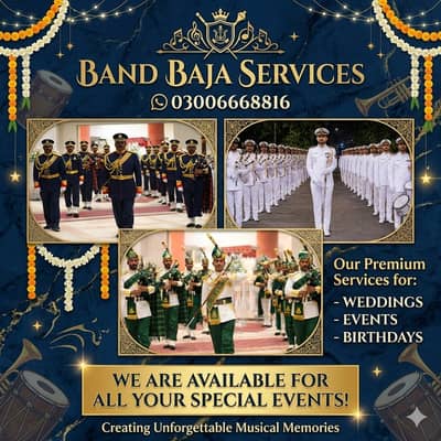 Band Baja / Fauji Band / Mehndi Events Dhol Service / Fauji Pipe Band