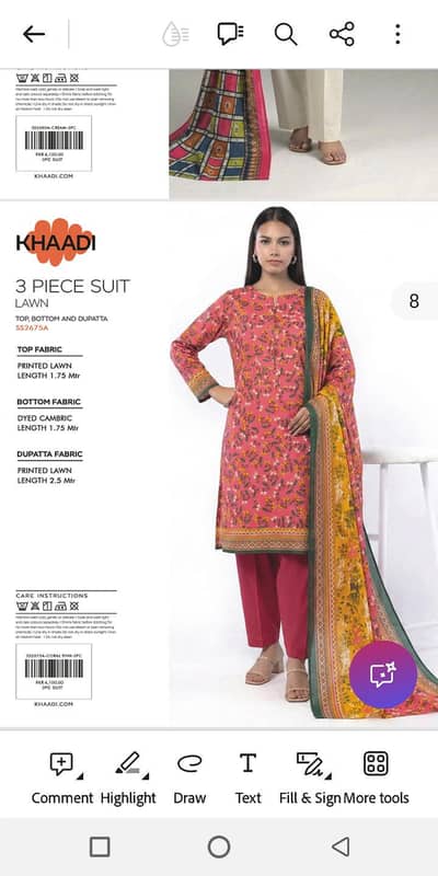 khaadi 3pec lown
