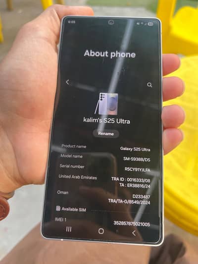 Samsung Galaxy 25ultra 256gb Non PTA Silver Titanium  with box