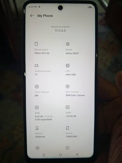 infinix hot 30. . . saf condition hai. . . 8+8gb 128gb