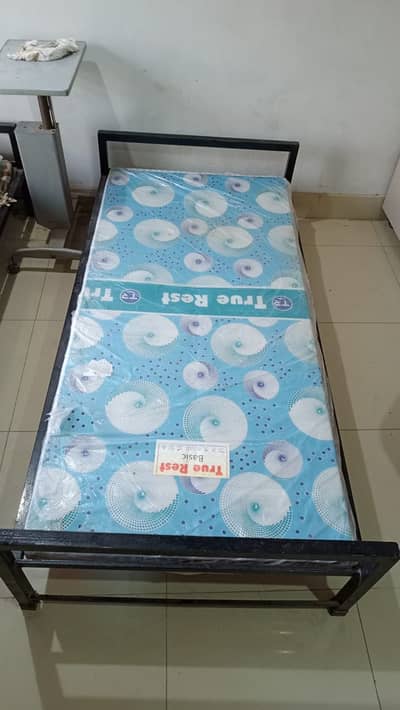 Iron Single Bed with Mattress – Best for Students & Hostels