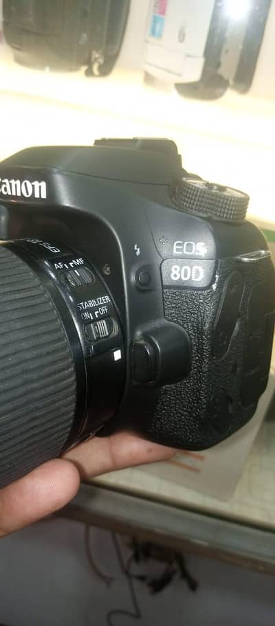canon 80d with 18 55mm stm lens just like new condition