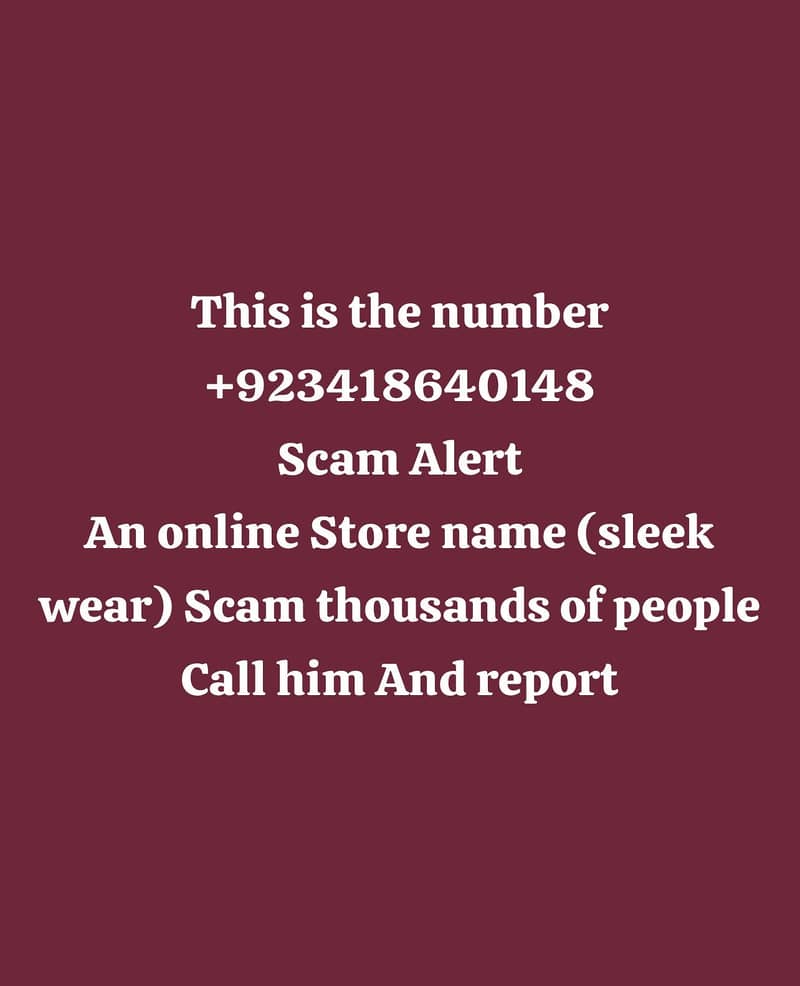 Scam Alert 0