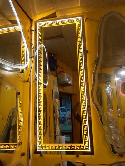 Led Light Mirror fancy And glass paper
