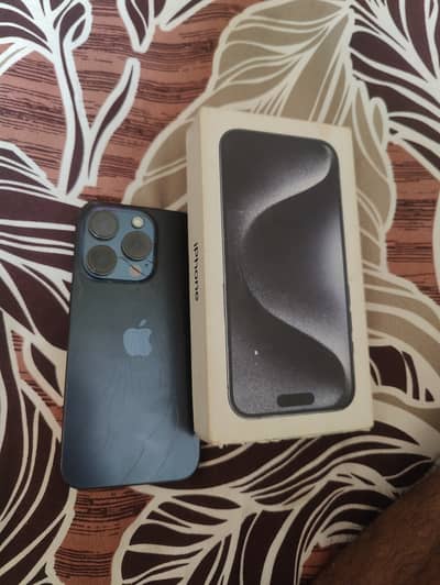 iPhone 15 pro 256 Gb  blue color jv box data cable & original charger