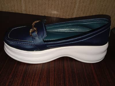 Women’s Casual Platform Loafers – Dark Sea Blue – Size 39 / 6