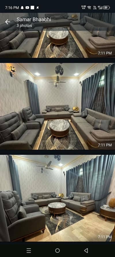 sofa set with 3 side tables
