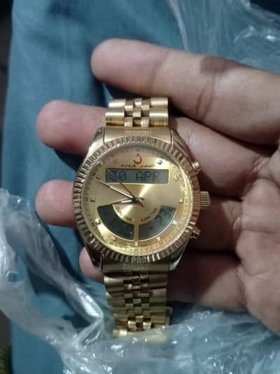 ALFAJR Gold Azan Watch - Original Box Ke Sath