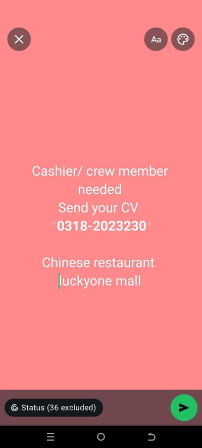 cashier / crew member needed