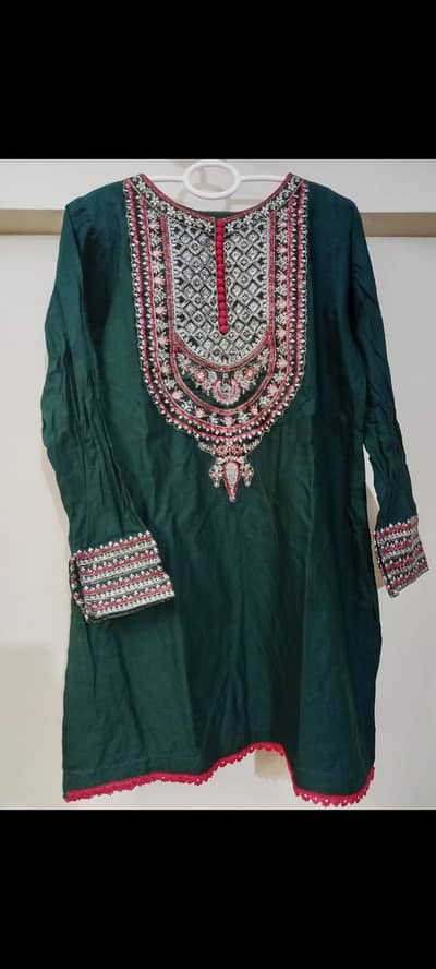 2 piece embrioded frock of origins and 2 piece embrioded farshi set