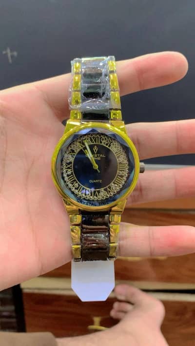 stainless steel round watch for mens