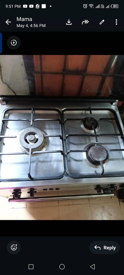 3 burners Gas cooking range