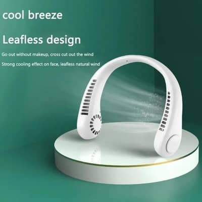 White Neck Fan with 3 Speeds & Fast Charge