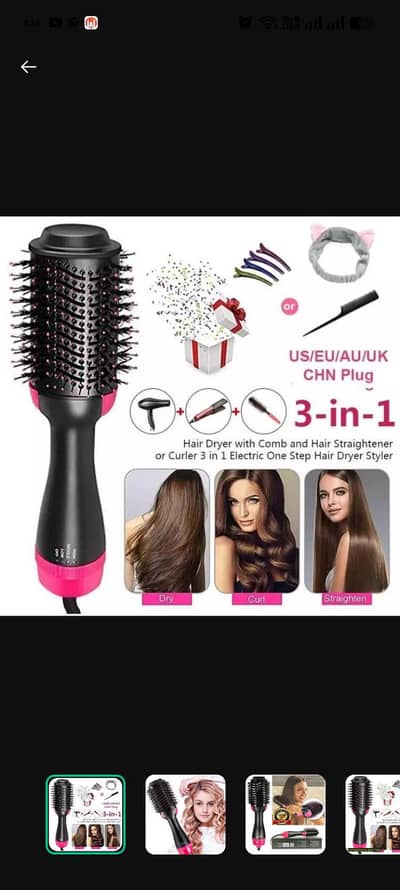 Heat Control Hair Dryer Brush with 3 in 1 Function
