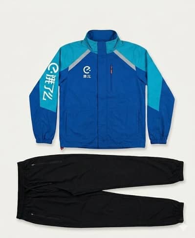 Premium Waterproof Tracksuit - Sky Blue & Navy - Export Quality
