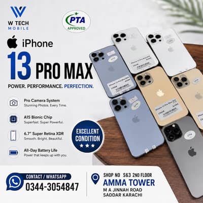 iPhone 13 Pro Max PTA Approved | 256GB | 90%+ Battery Health |