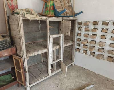 Large Multi-Tier Wooden Chicken/Rabbit Cage
