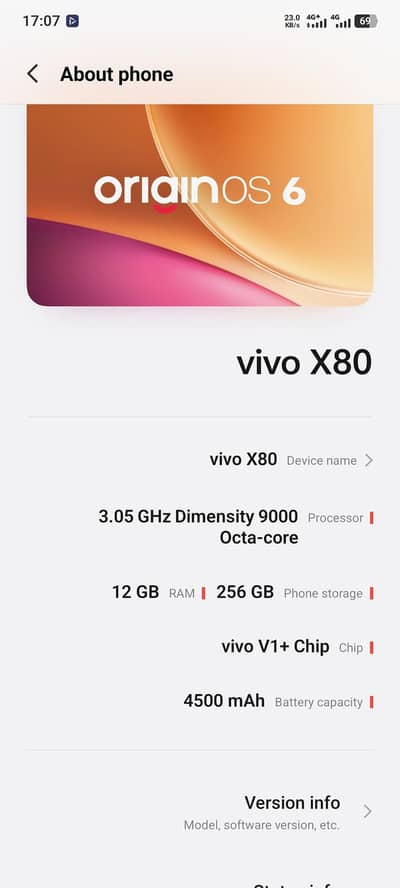 Vivo x80 For sale and Exchange