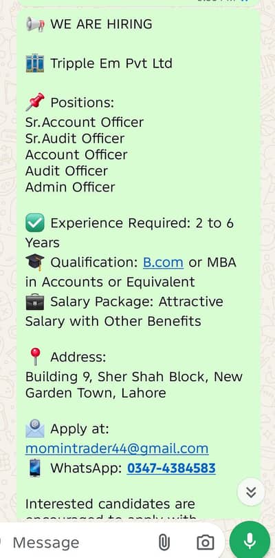 Account Officer,Audit officer