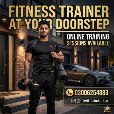 Personal Fitness Trainer at Your Doorstep | Online Training Available