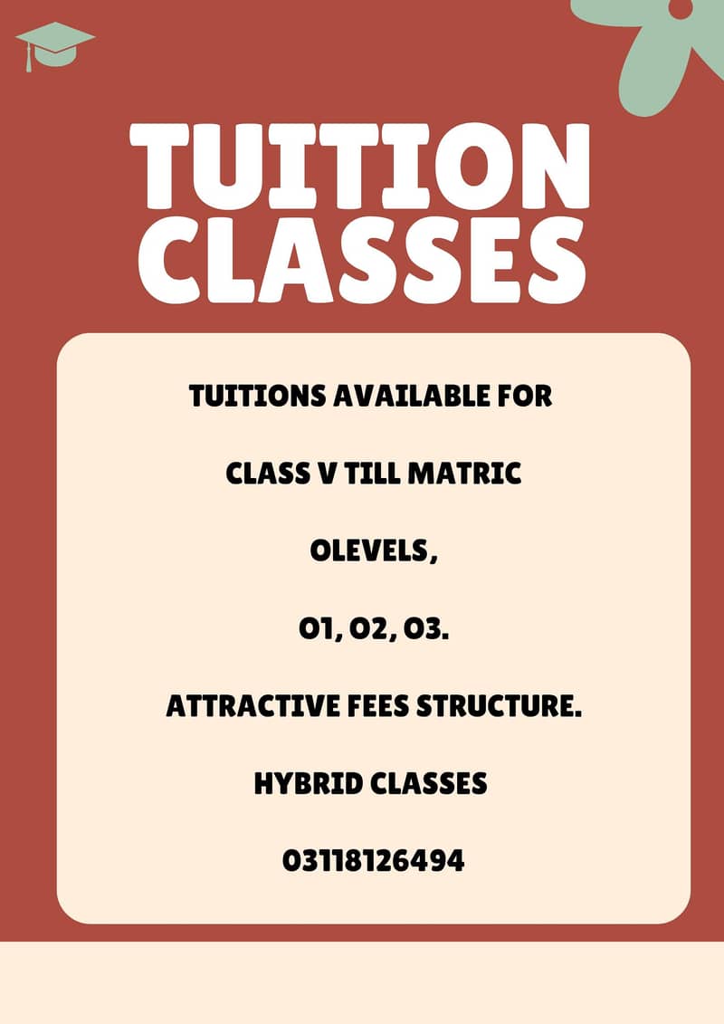 Offering Tuitions for Classes. 0