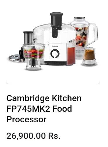 Cambridge Kitchen food processor Juicer, blender