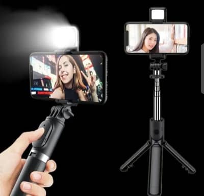4-in-1 pro virless selfie stick tripod _ bellutith remote LED light