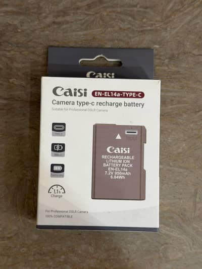 Nikon Caisi EN‑EL14 Type‑C Rechargeable Battery - Power Bank Friendly