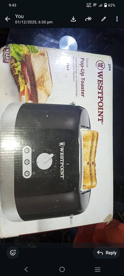 sealed oacked toaster new  for urgent sell