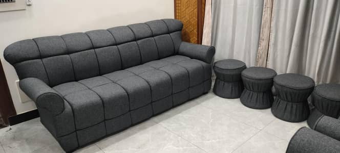 sofa and curtains