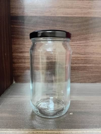300ml glass jar with black metal cap