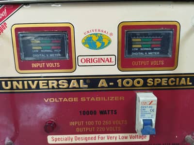 10,000 Watts (100% Pure Copper) - Universal A-100 Special Stabilizer